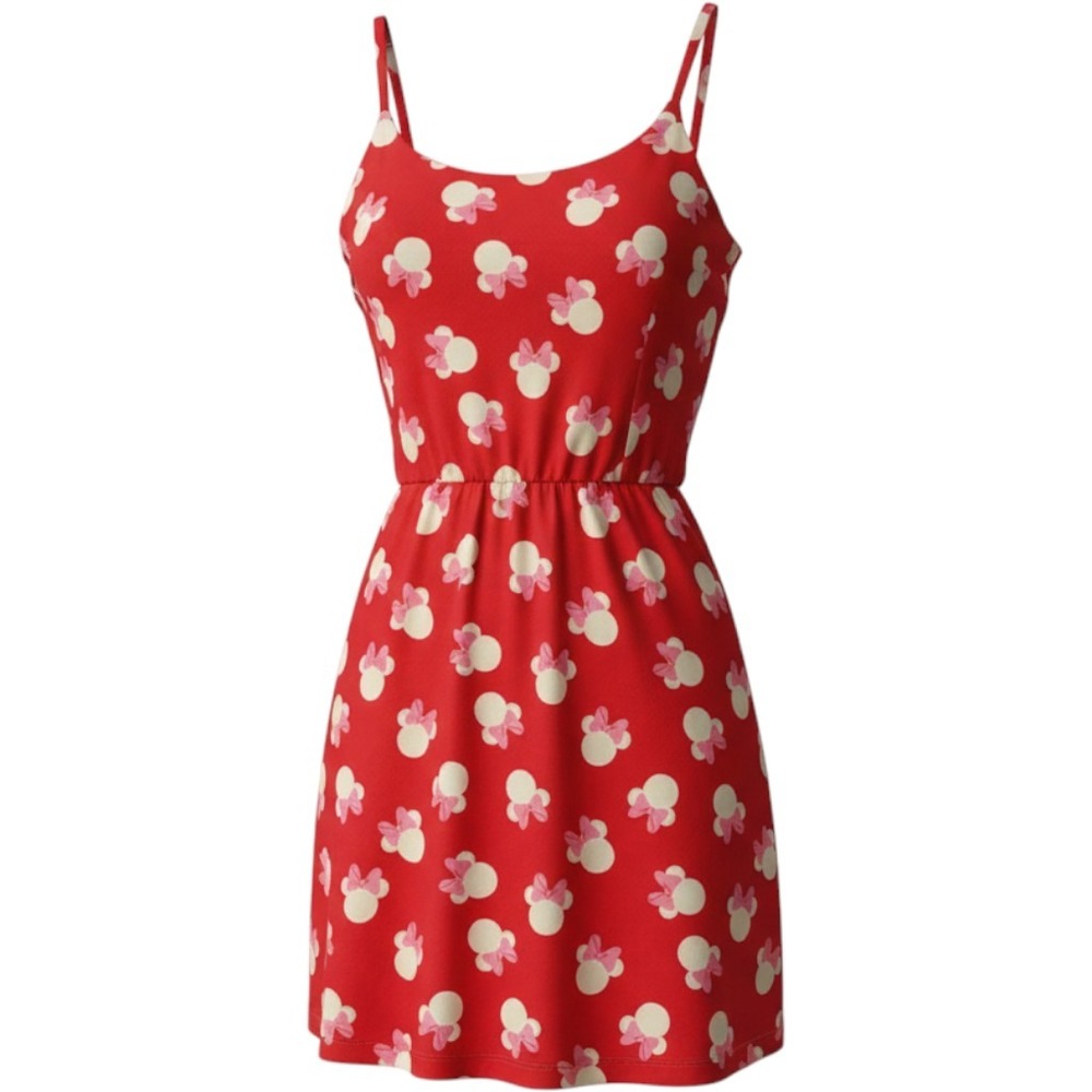 Disney Her Universe Minnie Mouse Red Bow Print Fit & Flare Sundress Small